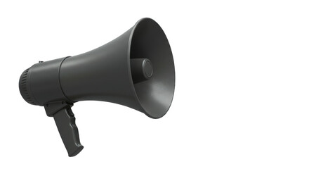 Isolated Black Megaphone for Announcements and Communication