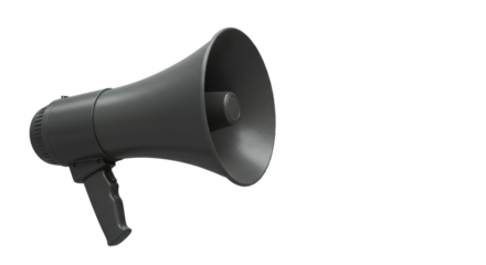 Isolated Black Megaphone for Announcements and Communication