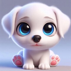 Weisser Hund mit blauen Augen