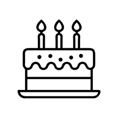 Birthday cake with candles vector icon illustration for party celebration and dessert design needs