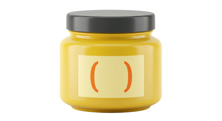Isolated Yellow Jar with Empty Label