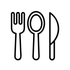 Fork spoon and knife vector icon set for restaurant kitchen and dining utensils flatware cutlery illustration