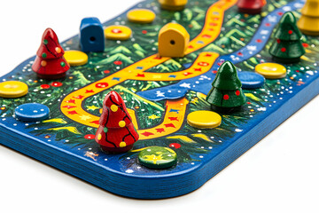 Festive Fun, A Christmas-Themed Board Game with Playful Pieces for Holiday Gatherings
