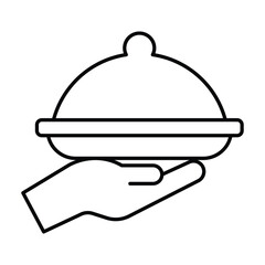 Food serving thinline icon, vector, pixel perfect, illustrator file 

