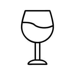 Wine glass vector icon illustration for restaurant bar menu drink alcohol beverage celebration party 