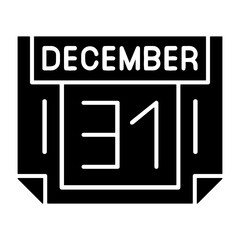 31 December Solid Style Icon