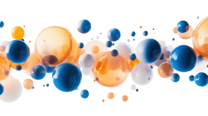 Series of Vibrant Colorful Spheres Isolated on White Background