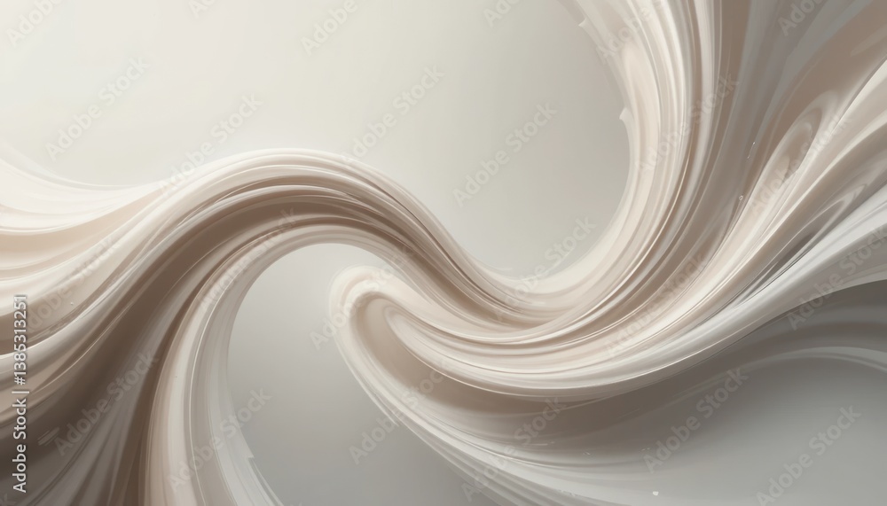 Poster fluid abstract art displaying elegant wave patterns modern art gallery digital artwork serene atmosp