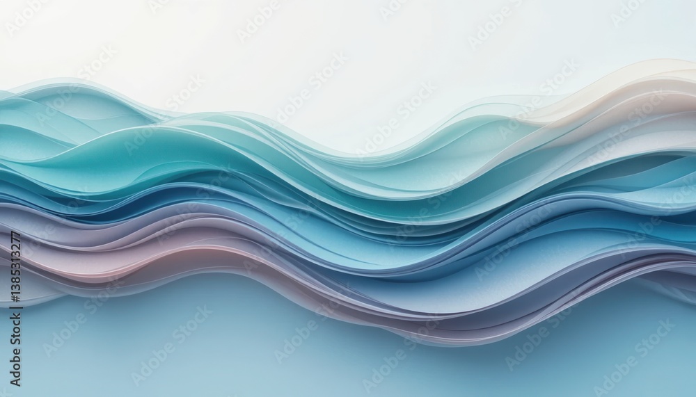 Poster creating fluid aesthetic waves digital art abstract design modern environment close-up viewpoint vis
