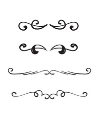 Set hand drawn ornament divider collection