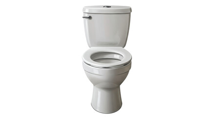 Isolated White Ceramic Toilet Bowl with Closed Lid