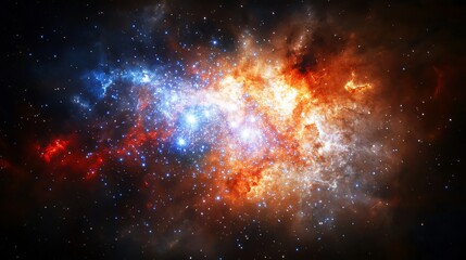 Fototapeta premium Exploring Deep Space Nebula with Stars Galaxy and Colorful Cosmic Dust