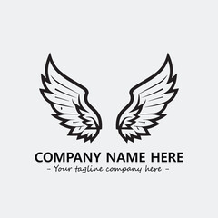Wing illustration black and white for logo company vector image

