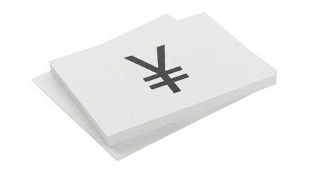 Obraz premium Isolated Stack of Paper with Yen Currency Symbol