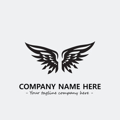 Obraz premium Wing illustration black and white for logo company vector image 