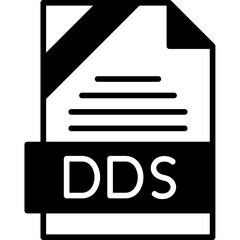 DDS File Format solid Style Icon
