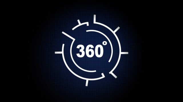 360 degree view icon animation, Icon 360&deg; animation with optional lama matte.