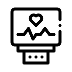 heart monitor line icon