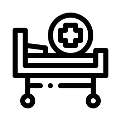 hospital bed line icon
