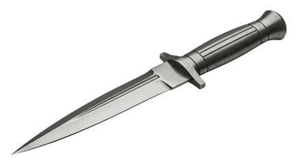 Isolated Steel Dagger with Detailed Hilt and Sharp Blade