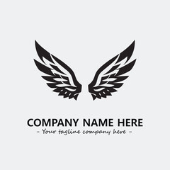 Wing illustration black and white for logo company vector image
