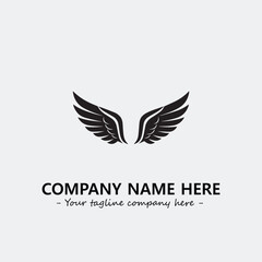 Wing illustration black and white for logo company vector image
