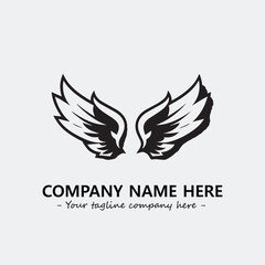Wing illustration black and white for logo company vector image
