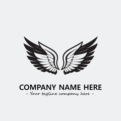 Wing illustration black and white for logo company vector image

