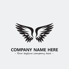 Wing illustration black and white for logo company vector image

