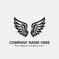Wing illustration black and white for logo company vector image
