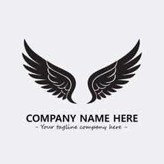 Obraz premium Wing illustration black and white for logo company vector image 