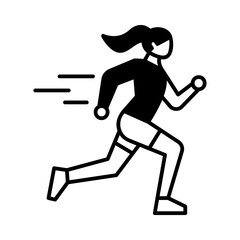 Woman running with simple motion lines
