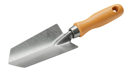 Isolated Small Garden Trowel with Wooden Handle
