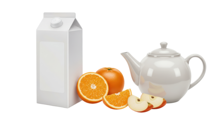 Isolated Fresh Fruit Juice Carton with Citrus