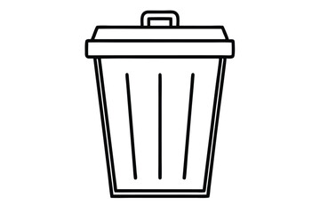Garbage container icon, simple and unobtrusive Trash Bin dust bin vector silhouette illustration isolated in white background.