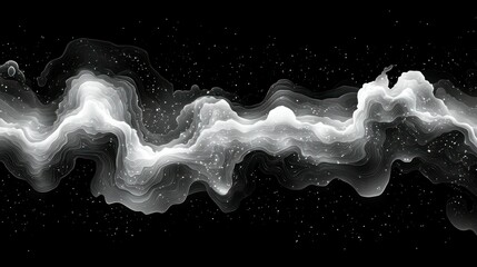 Abstract Cosmic Nebula: A Monochromatic Dance of Light and Shadow