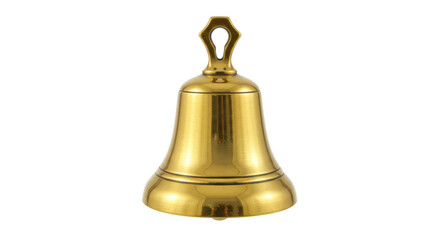 Isolated Golden Hand Bell with Detailed Texture