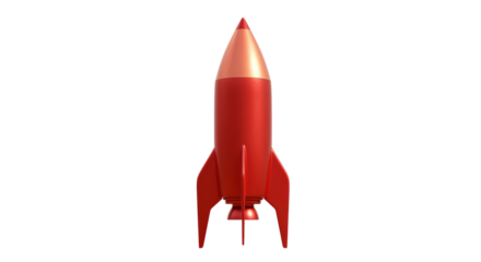 Isolated Red Rocket Spaceship Toy