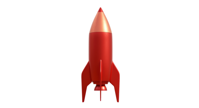 Isolated Red Rocket Spaceship Toy
