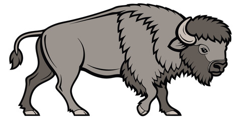 Stylized Buffalo Vector Illustration for Wildlife and Nature Designs
