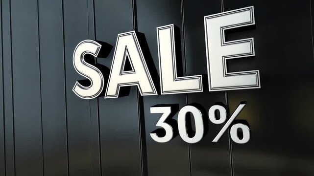 Bright signage displays a 30 percent sale on various products, attracting customers seeking great deals during the promotional event at a retail location