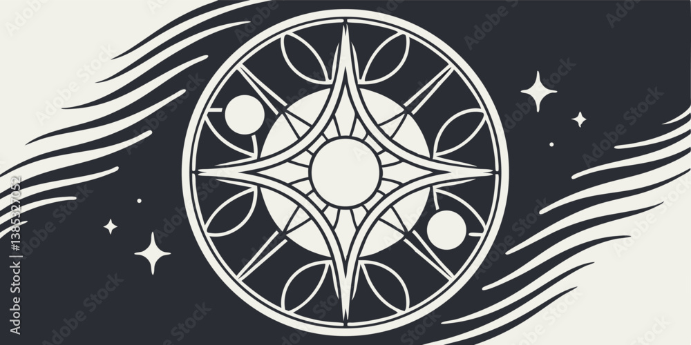 Poster cosmic star motif vector art: celestial design elements for your projects