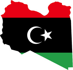 Libya flag on the map illustration vector with transparent