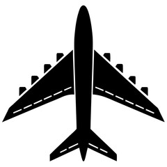A vector silhouette of an airplane