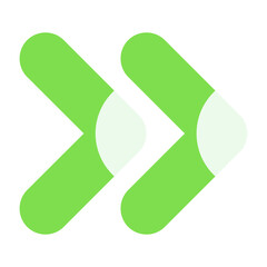 Chevron Double Right Flat Icon