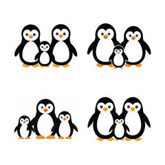 Naklejka premium set of penguins