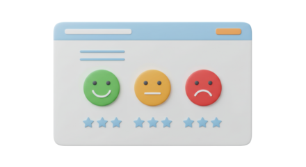 Isolated Customer Satisfaction Rating with Smiley Faces