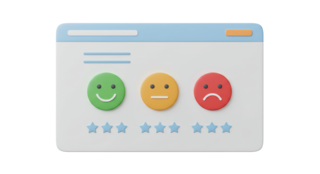 Isolated Customer Satisfaction Rating with Smiley Faces - Powered by Adobe