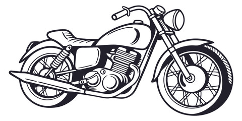 Naklejka premium Classic Motorcycle Vector Illustration for Vintage Bike Enthusiasts and Designers