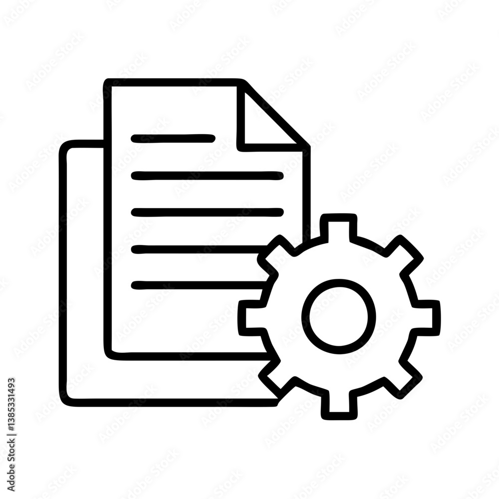 Poster document settings configuration icon vector illustration for business and management tasks automatio